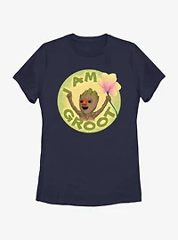 Marvel I Am Groot With Flower Womens T-Shirt