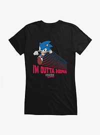 Sonic The Hedgehog Sonic I'm Outta Here Girls T-Shirt