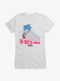 Sonic The Hedgehog Sonic I'm Outta Here Girls T-Shirt