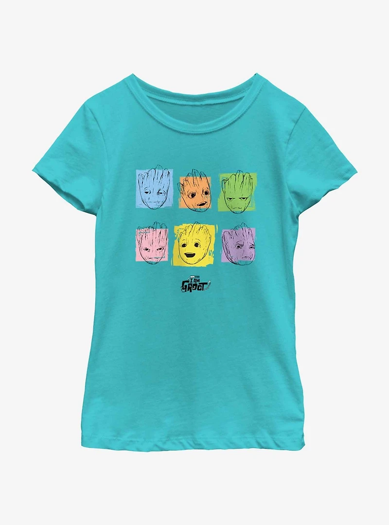 Marvel I Am Groot Expressions Youth Girls T-Shirt