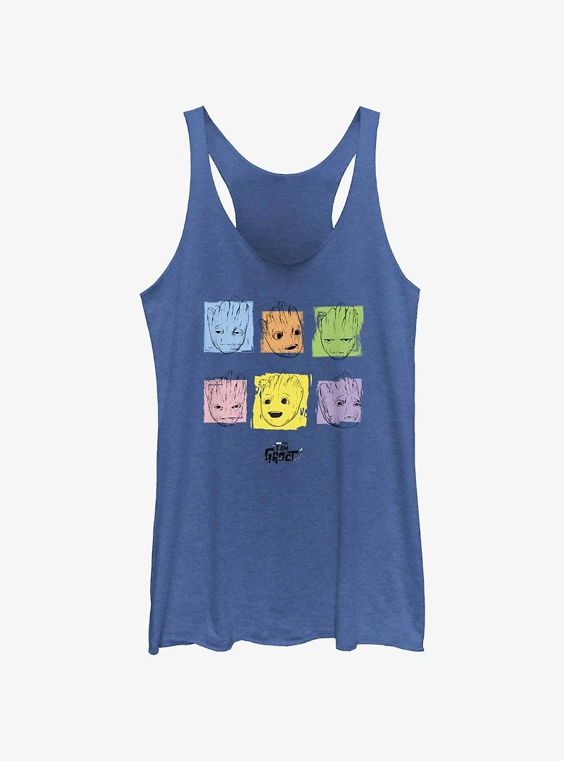 Marvel I Am Groot Expressions Womens Tank Top