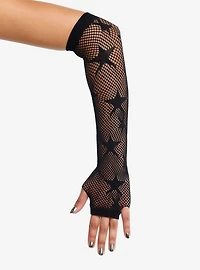 Black Star Fishnet Arm Warmers