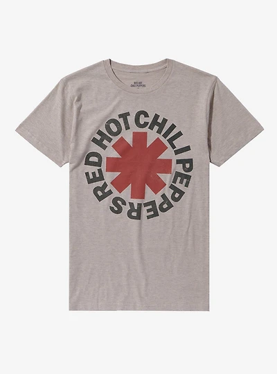 Red Hot Chili Peppers Logo Heather Oatmeal Boyfriend Fit Girls T-Shirt