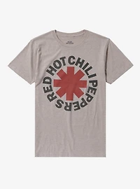 Red Hot Chili Peppers Logo Heather Oatmeal Boyfriend Fit Girls T-Shirt