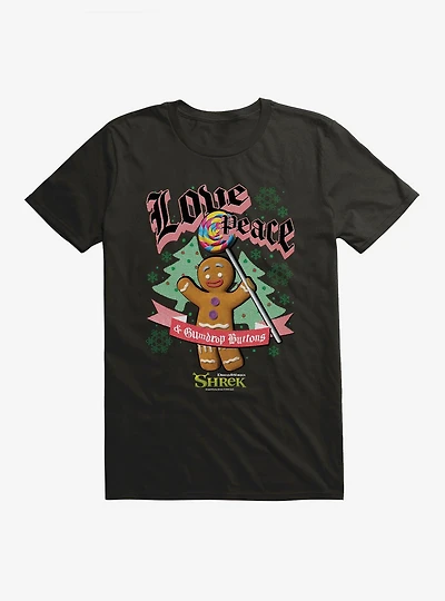 Shrek Love Peace & Gumdrop Buttons T-Shirt