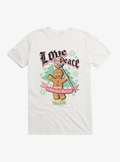 Shrek Love Peace & Gumdrop Buttons T-Shirt