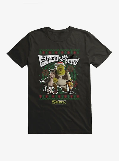 Shrek Shrek The Halls! Group Ugly Christmas Sweater T-Shirt