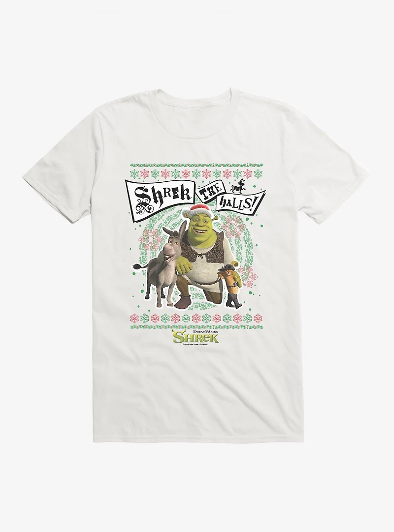Shrek Shrek The Halls! Group Ugly Christmas Sweater T-Shirt