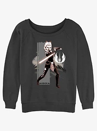 Star Wars Ahsoka Grey Jedi Womens Slouchy Sweatshirt