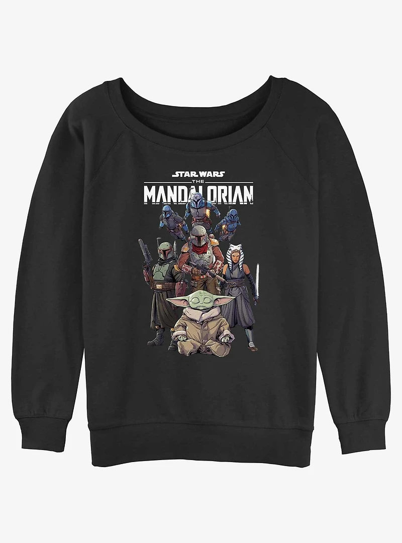 Star Wars Ahsoka Mandalorian Group Womens Slouchy Sweatshirt