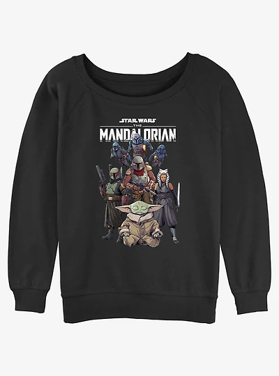 Star Wars Ahsoka Mandalorian Group Womens Slouchy Sweatshirt