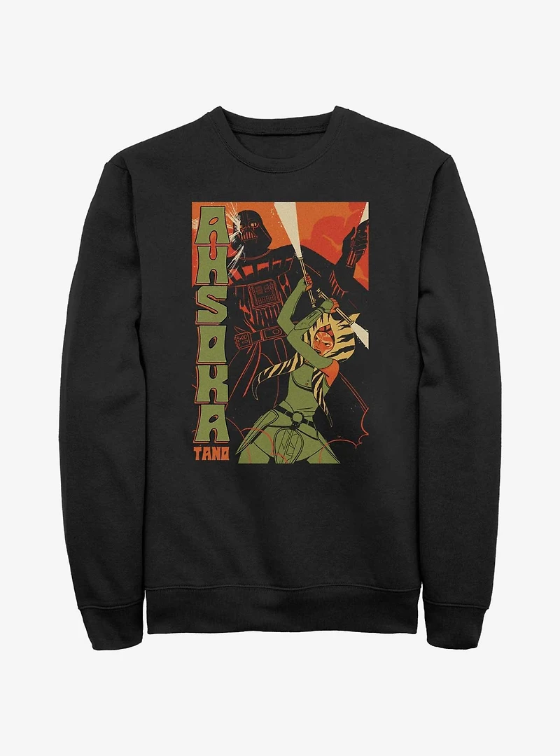 Star Wars Ahsoka Tano and Darth Vader Poster Sweatshirt