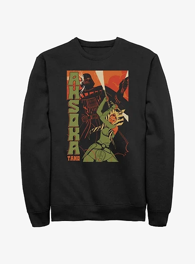 Star Wars Ahsoka Tano and Darth Vader Poster Sweatshirt