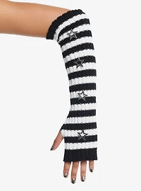 Black & White Stripe Star Arm Warmers