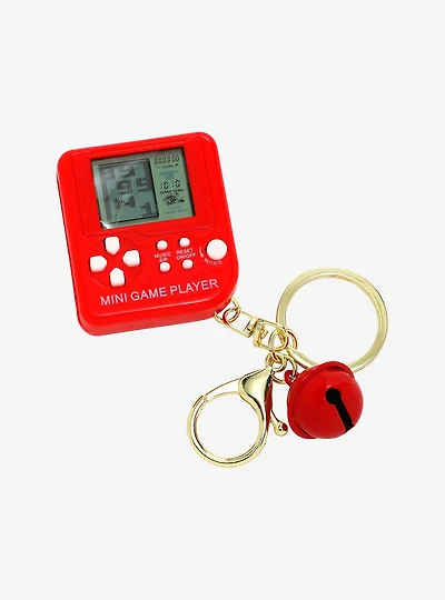 Mini Tetris Electric Game Red Keychain