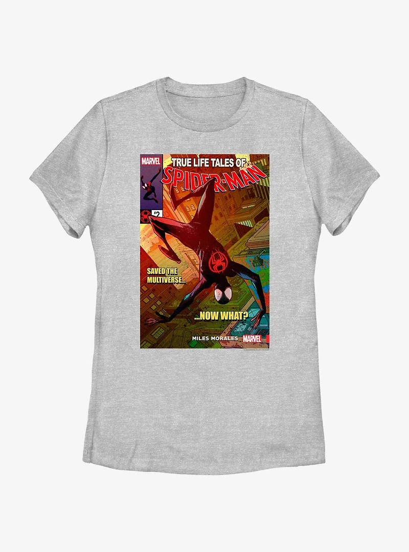 Marvel Spider-Man Miles Morales Saved The Multiverse Poster Womens T-Shirt