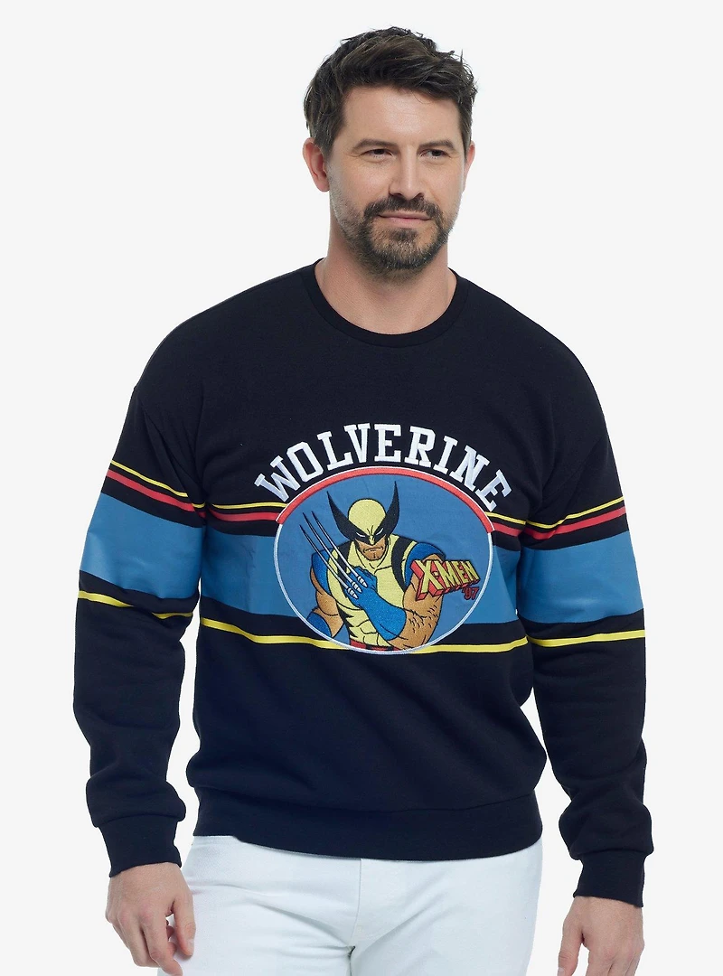 Marvel X-Men '97 Wolverine Striped Portrait Crewneck - BoxLunch Exclusive