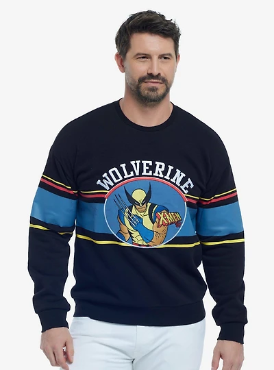 Marvel X-Men '97 Wolverine Striped Portrait Crewneck - BoxLunch Exclusive