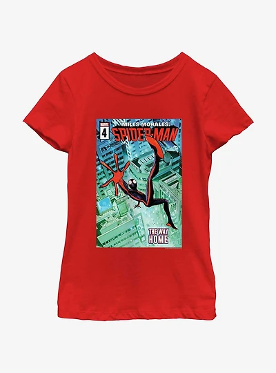 Marvel Spider-Man Miles Morales The Way Home Poster Youth Girls T-Shirt