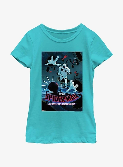 Marvel Spider-Man: Across The Spider-Verse Spot vs. Spider-Man Poster Youth Girls T-Shirt