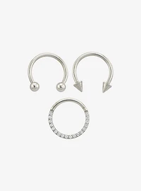 Steel Basic Circular Barbell & Hinged Clicker 3 Pack