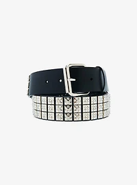 Silver Bling Pyramid Stud Belt