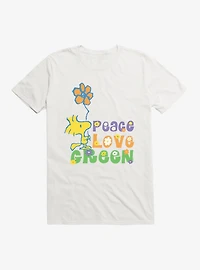 Peanuts Peace Love Green T-Shirt