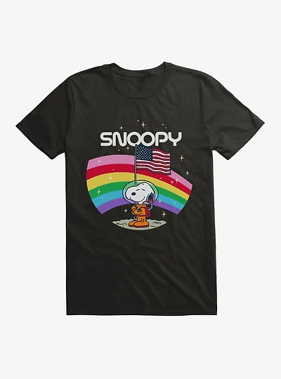 Peanuts Rainbow Snoopy On The Moon T-Shirt