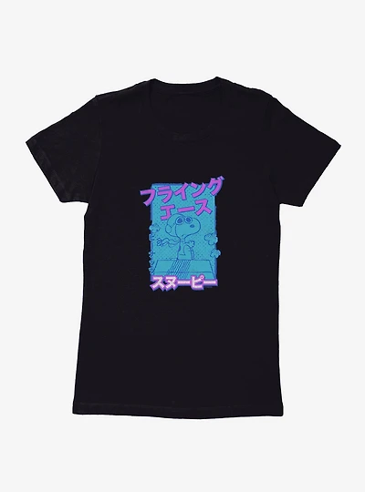 Peanuts Kanji Pilot Snoopy Womens T-Shirt