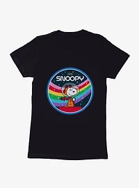 Peanuts Rainbow Space Snoopy Womens T-Shirt
