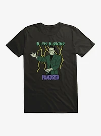 Universal Monsters Frankenstein He Lives He Breathes T-Shirt