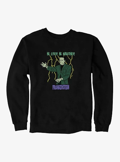 Universal Monsters Frankenstein He Lives He Breathes Sweatshirt
