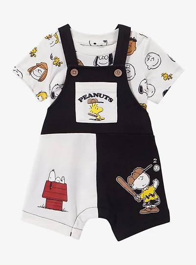 Peanuts Characters Color Block Infant T-Shirt and Overall Set - BoxLunch Exclusive