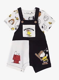 Peanuts Characters Color Block Infant T-Shirt and Overall Set - BoxLunch Exclusive