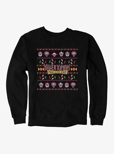Killer Klowns From Outer Space Ugly Christmas Sweater Pattern Sweatshirt