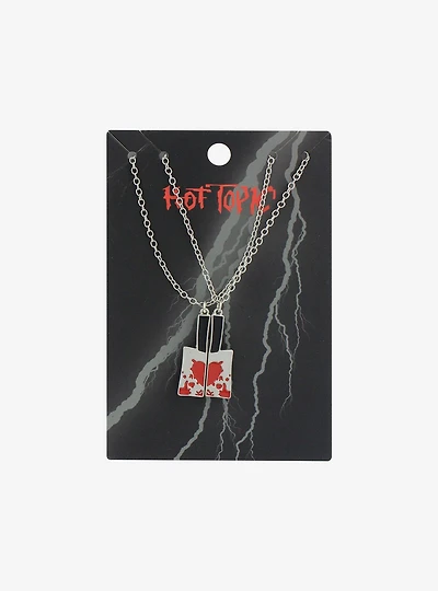 Bloody Heart Knife Magnet Best Friend Necklace Set