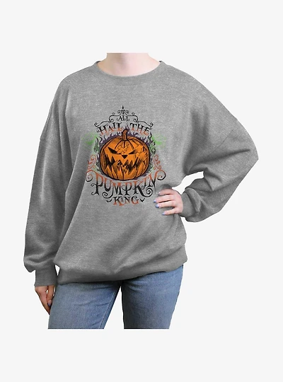 Disney The Nightmare Before Christmas All Hail Pumpkin King Girls Oversized Sweatshirt