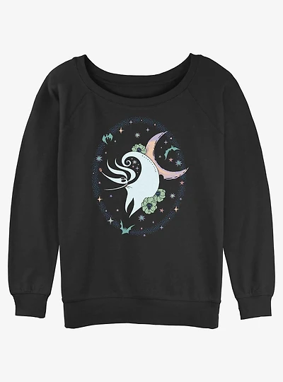 Disney The Nightmare Before Christmas Zero Moon Dance Womens Slouchy Sweatshirt