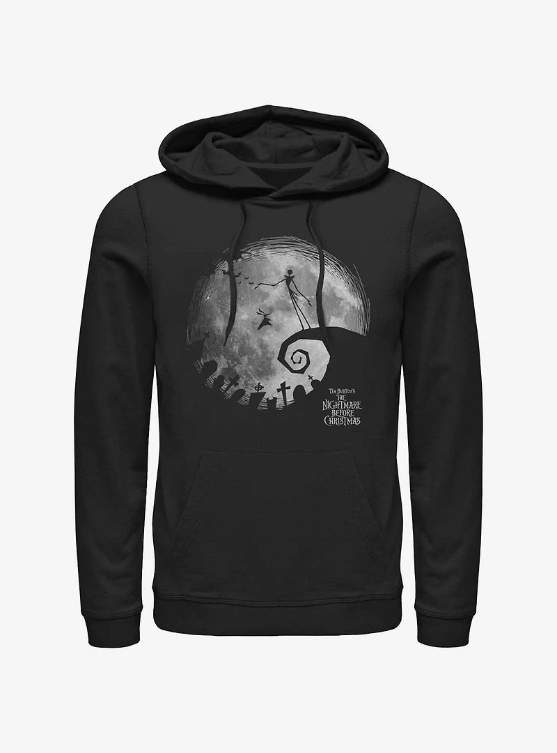 Disney The Nightmare Before Christmas Jack and Zero Graveyard Moon Hoodie