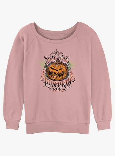 Disney The Nightmare Before Christmas All Hail Pumpkin King Womens Slouchy Sweatshirt