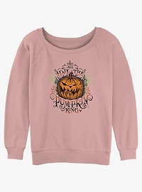 Disney The Nightmare Before Christmas All Hail Pumpkin King Womens Slouchy Sweatshirt