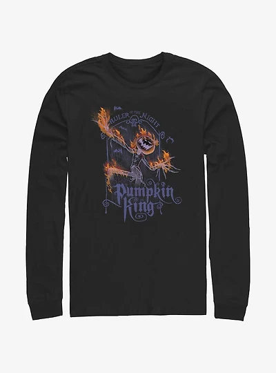 Disney The Nightmare Before Christmas Pumpkin King Flames Long-Sleeve T-Shirt