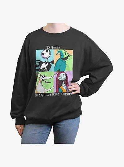 Disney The Nightmare Before Christmas Scream Team Womens Oversized Sweatshirt