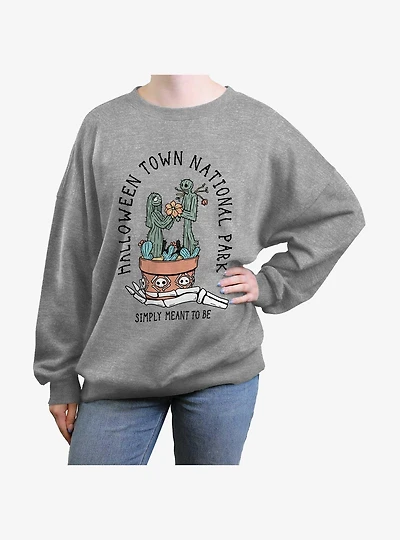 Disney The Nightmare Before Christmas Halloween Town National Park Womens Oversized Sweatshirt