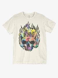 The Offspring Rainbow Skull Boyfriend Fit Girls T-Shirt