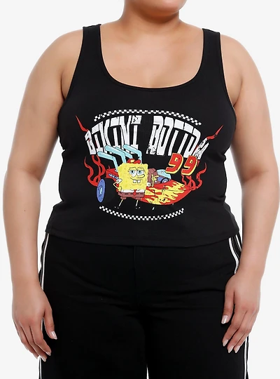 SpongeBob SquarePants Racing Girls Crop Tank Top Plus Size