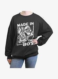 Nintendo Mario Made In The 80's Girls Oversized Sweatshirt