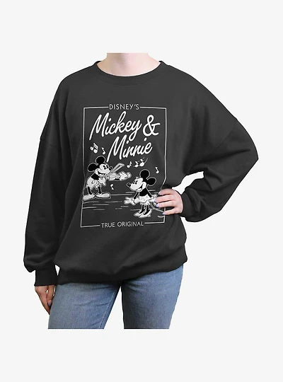 Disney Mickey Mouse & Minnie Mouse Music Cover Girls Oversized Sweatshirt