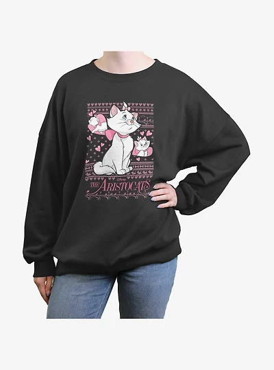 Disney The Aristocats Marie Heart Girls Oversized Sweatshirt