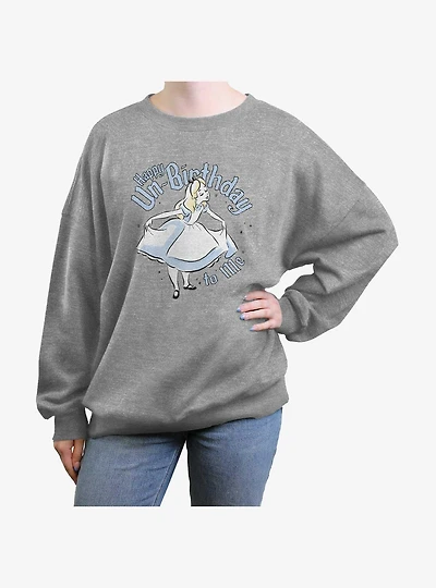 Disney Alice In Wonderland Happy Unbirthday To Me Girls Oversized Sweatshirt